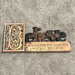 Black and Beige Art Wall Decor with Inspirational Message